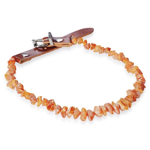 Amber Collar amber necklace with leather clasp for dogs + cats 30-34 cm