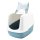 XXL Katzentoilette NESTOR JUMBO weiss-hellblau speziell für große Katzenrassen