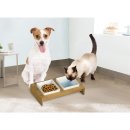 Futterstation Keramiknapf-Set Doppelnapf f&uuml;r Katzen und kleine Hunde 2 x 200 ml oder 2 x 400 ml