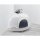 Cat Toilet Litter Box Corner Toilet with Hood white-grey