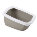 Cat Litter Box Tray Toilet with removable rim white-grey...