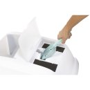 Cat Litter Box Hooded Litter Tray with Swing-Open Door white-grey