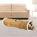 Rascheltunnel Play Tunnel Foldable Cat Tunnel with Faux Lamb Fur Beige or Grey 117 x 26 cm