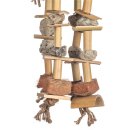 Vogelspielzeug Papageienspielzeug Naturspielzeug aus Kokosnuss, Sisal, Bambus & Lavasteinen