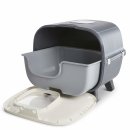 Designer retro cat litter box with swing flap, filter and...