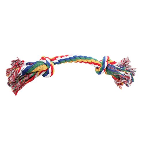 Knot rope dog toy tug rope play rope colourful cotton 60 x 9 cm