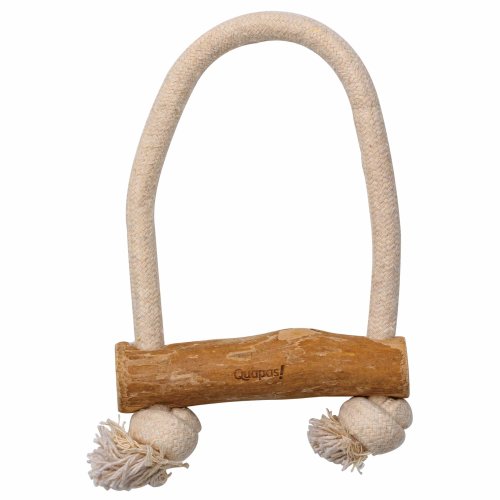 Dog toy Play rope made of cotton and coffee wood 25 x 15 x 4 cm