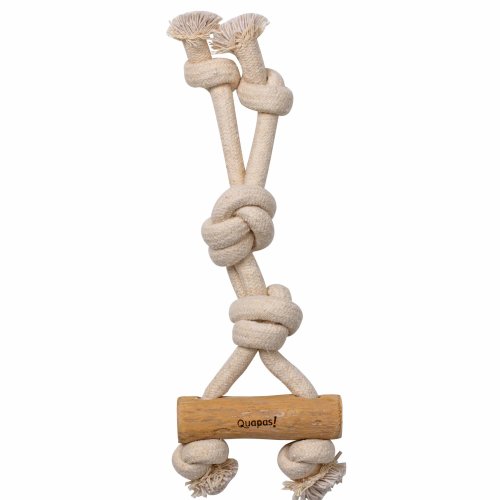 Dog toy rope made of cotton and coffee wood Canape 31 x 12 x 4 cm