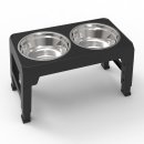 4-way height-adjustable and foldable feeding station Feeding bowl Water bowl NICO 2 x 1.2 litres