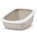 Katzentoilette Katzenklo mit Rand ASEO JUMBO weiss-beige...