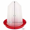 Poultry and chicken drinker Water dispenser Slop drinker Drinker white-red 1 or 3 litres
