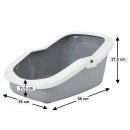Cat Toilet Tray Litter tray with rim ASEO grey-white 56 x 39 x 27.5 cm