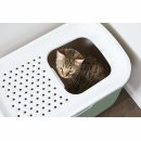Cat toilet HOP IN with entry from above light green-white